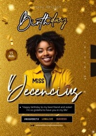 Happy Birthday Poster Templates A4