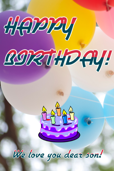 HAPPY BIRTHDAY SON! Plakat template