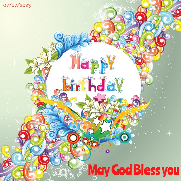 Happy birthday stickers Instagram Post template