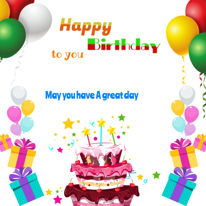 Happy birthday stickers Template PosterMyWall