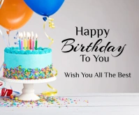 Happy Birthday Template 2024 Rectángulo Mediano
