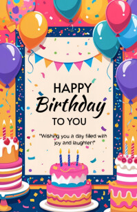 Happy birthday Template 2025 Tabloïd