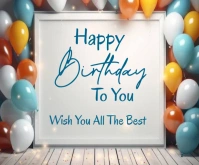 Happy Birthday Template 2025 Medium Rectangle