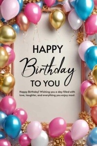 Happy birthday template 2025 Poster