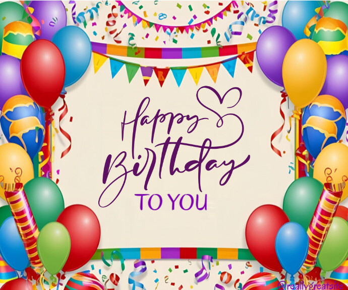 Happy birthday template 2025 Mellemstort rektangel