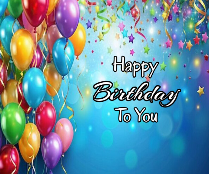 Happy Birthday Template 2025 Retângulo médio