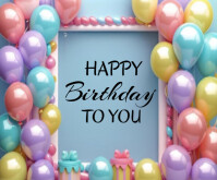 Happy Birthday Template 2025 Medium Rectangle