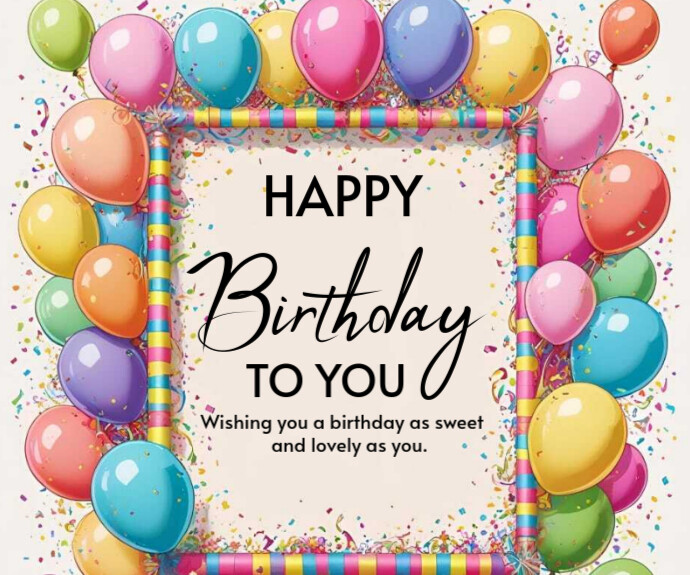 Happy birthday template 2025 Средний прямоугольник