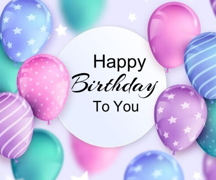 Happy Birthday Template 2025 Mellemstort rektangel