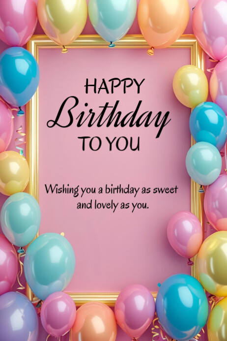 Happy Birthday Template 2025 Plakkaat