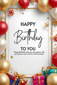 Happy birthday template 2025 Póster