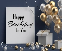 Happy Birthday Template 2025 Medium Rectangle