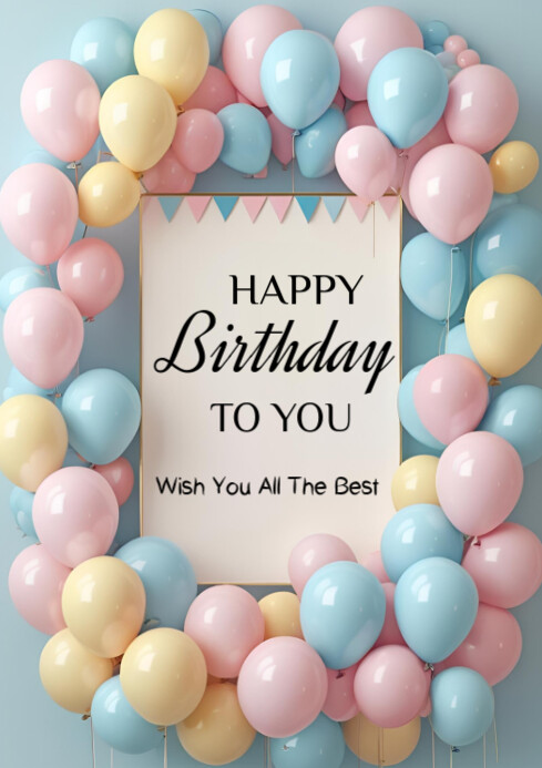 Happy birthday template 2025 A4