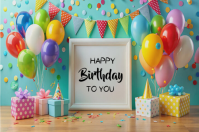 Happy Birthday template 2025 Etichetta