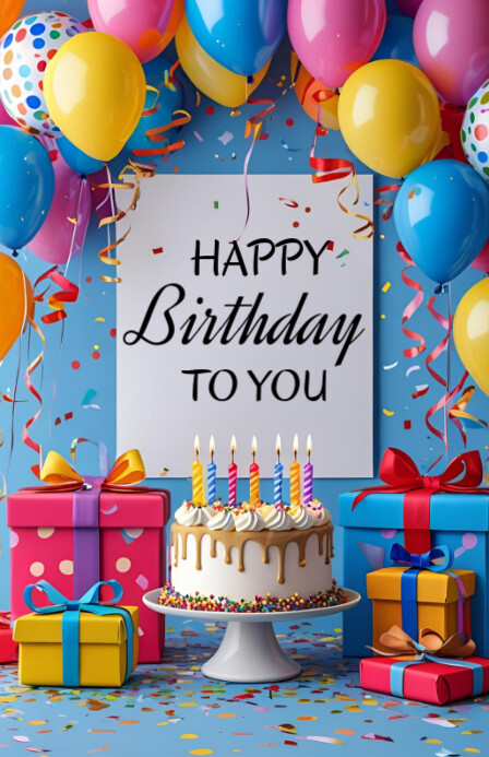 Happy birthday Template 2025 Tablóide