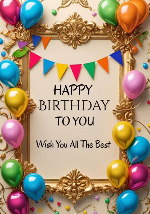 Happy birthday Template 2025 A5