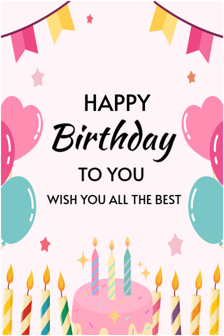 Happy birthday template 2025 Cartaz