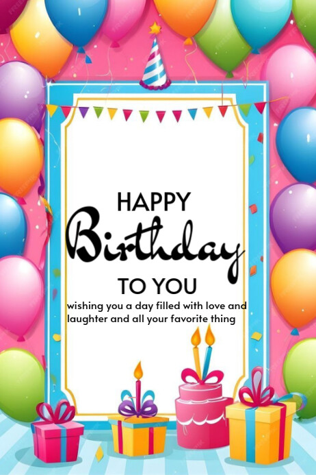 Happy birthday template 2025 Plakkaat