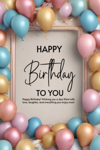 Happy birthday template 2025 Póster