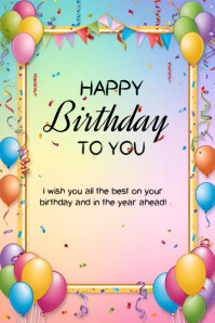 Happy birthday template 2025 Poster