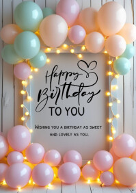 Happy Birthday Template 2025 A5