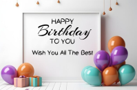 Happy Birthday template 2025 Etykieta