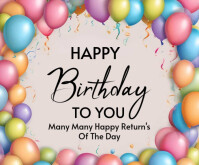 Happy birthday template 2025 Rettangolo medio