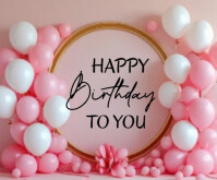 Happy Birthday Template 2025 Rectángulo Mediano