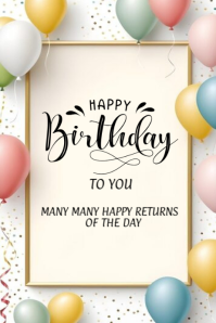 Happy birthday template 2025 海报
