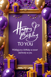 Happy Birthday Template 2025 Poster