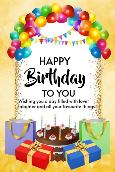 Happy birthday template 2025 Cartaz