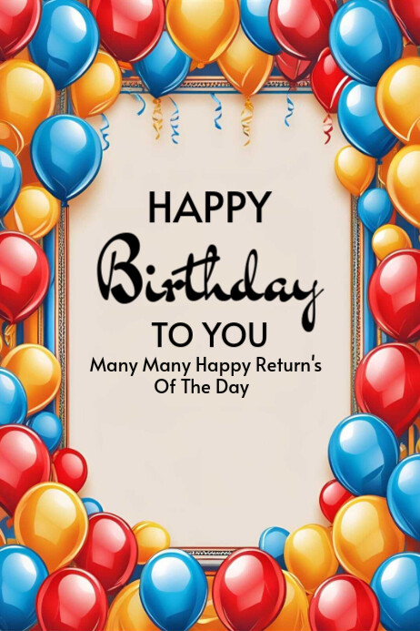 Happy birthday template 2025 Cartaz