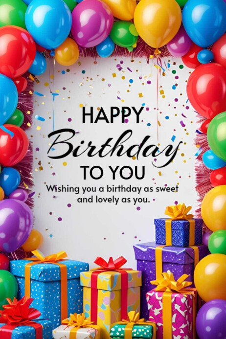 Happy birthday template 2025 Plakkaat