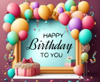 Happy birthday template 2025 中矩形广告