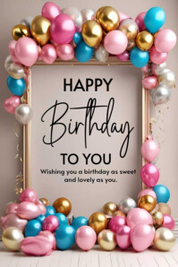 Happy birthday template 2025 Poster