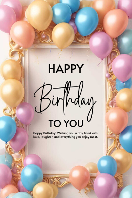 Happy birthday template 2025 Cartaz