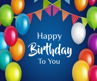 Happy Birthday Template 2025 Medium Rectangle