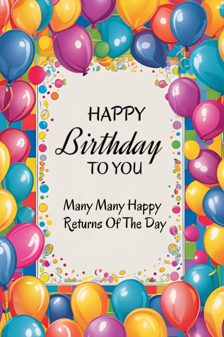 Happy birthday Template 2025 Plakkaat