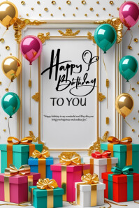 Happy Birthday Template 2025 Плакат