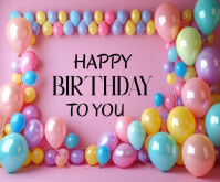 Happy Birthday Template 2025 Medium Rectangle