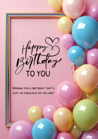 Happy Birthday Template 2025 A5