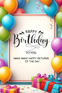 Happy birthday template 2025 海报