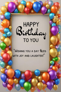 Happy birthday Template 2025 Plakkaat
