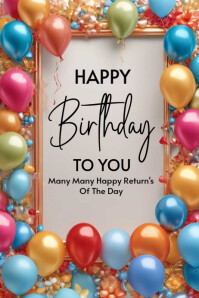 Happy birthday template 2025 Poster