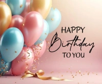 Happy Birthday Template 2025 Medium Rectangle