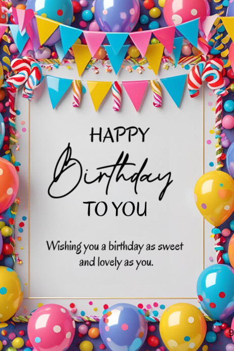 Happy Birthday Template 2025 Cartaz
