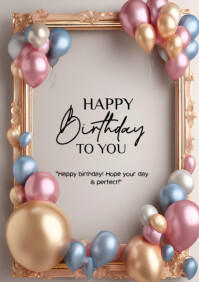Happy birthday template 2025 A4
