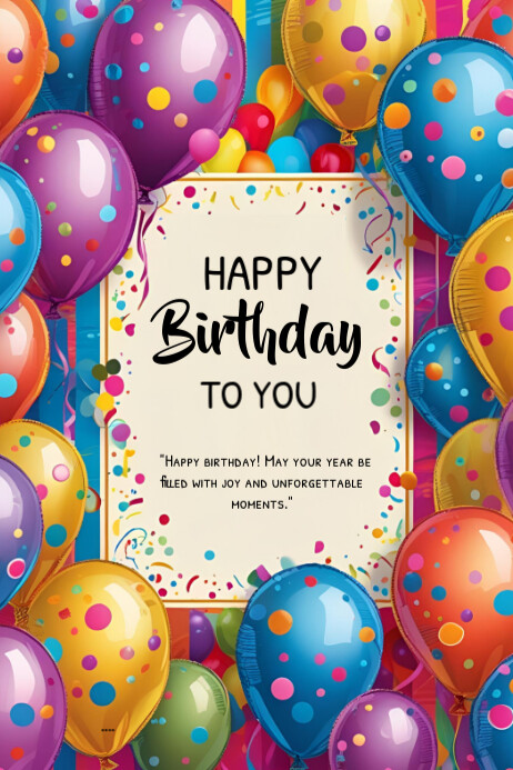 Happy birthday Template 2025 Plakkaat
