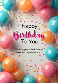 Happy birthday template 2025 A4