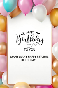 Happy birthday template 2025 海报